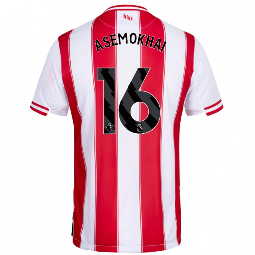 Danxen Kinderen Gregory Asemokhai #16 Rood Wit Thuisshirt Thuistenue 2025/26 T-Shirt België