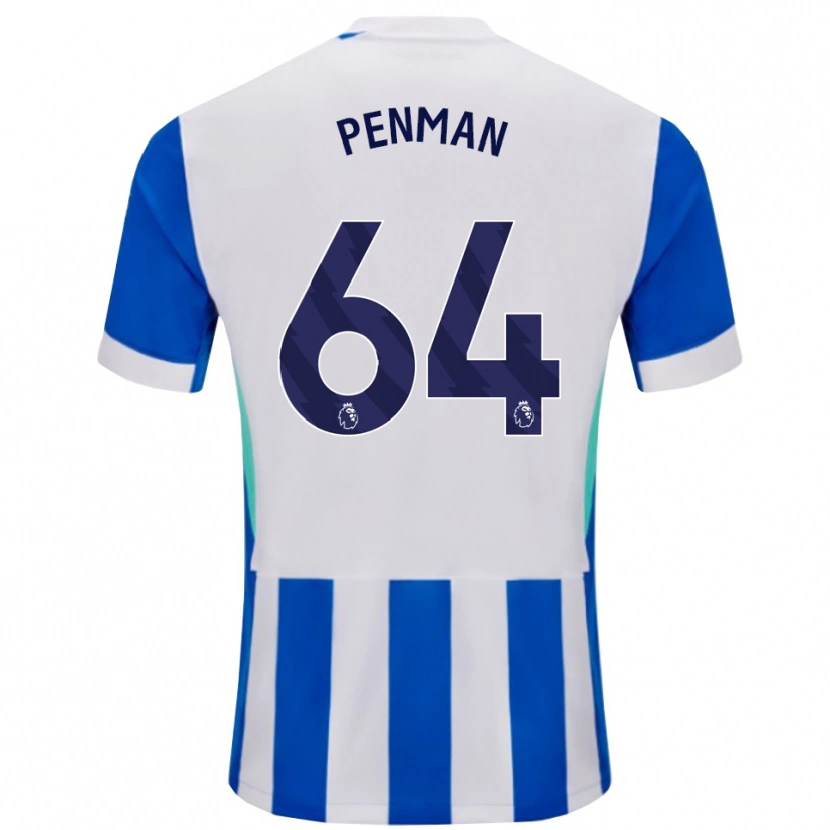 Danxen Kinderen Charlie Penman #64 Blauw Wit Thuisshirt Thuistenue 2025/26 T-Shirt België