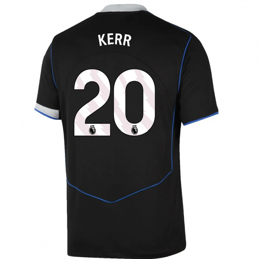 Danxen Kinderen Sam Kerr #20 Zwart Blauw Zilver Thuisshirt Derde Tenue 2025/26 T-Shirt België