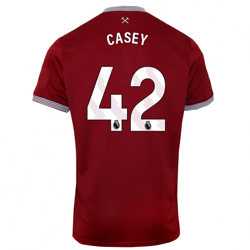 Danxen Heren Kaelan Casey #42 Bourgondisch Wit Thuisshirt Thuistenue 2025/26 T-Shirt België