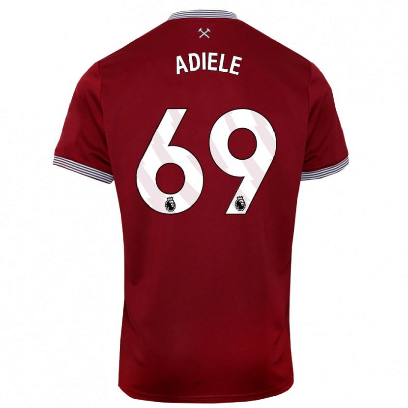 Danxen Heren Emeka Adiele #69 Bourgondisch Wit Thuisshirt Thuistenue 2025/26 T-Shirt België