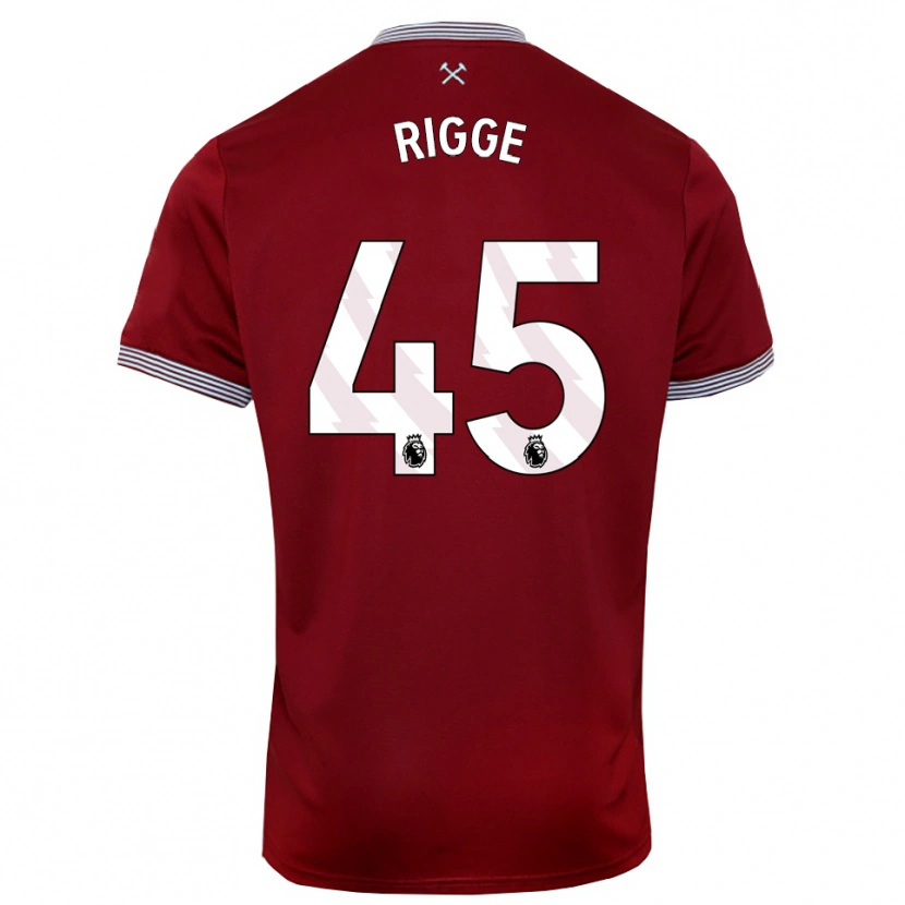 Danxen Heren Daniel Rigge #45 Bourgondisch Wit Thuisshirt Thuistenue 2025/26 T-Shirt België