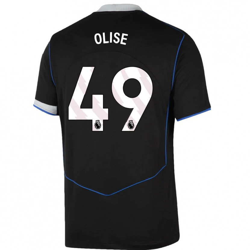Danxen Heren Richard Olise #49 Zwart Blauw Zilver Thuisshirt Derde Tenue 2025/26 T-Shirt België