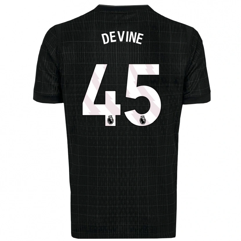 Danxen Dames Alfie Devine #45 Zwart Grijs Uitshirt Uittenue 2025/26 T-Shirt België