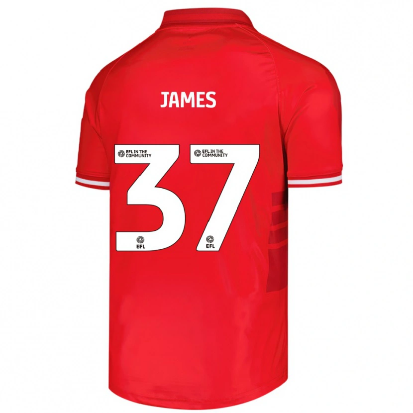 Danxen Kinderen Nathan James #37 Rood Wit Thuisshirt Thuistenue 2025/26 T-Shirt België