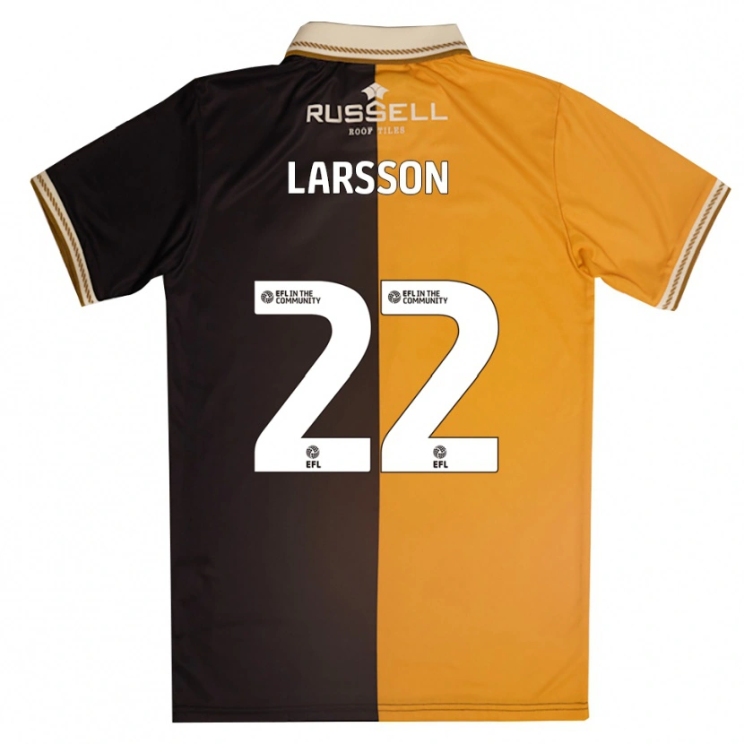 Danxen Kinderen Julian Larsson #22 Geel Zwart Thuisshirt Thuistenue 2025/26 T-Shirt België