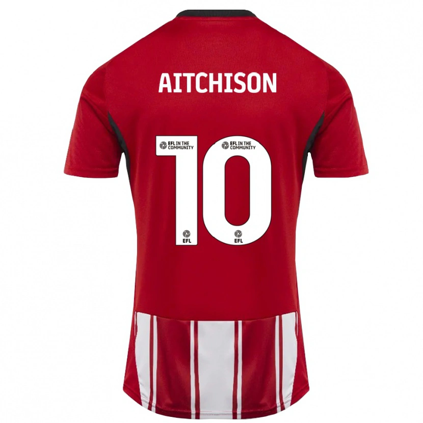 Danxen Kinderen Jack Aitchison #10 Rood Wit Zwart Thuisshirt Thuistenue 2025/26 T-Shirt België
