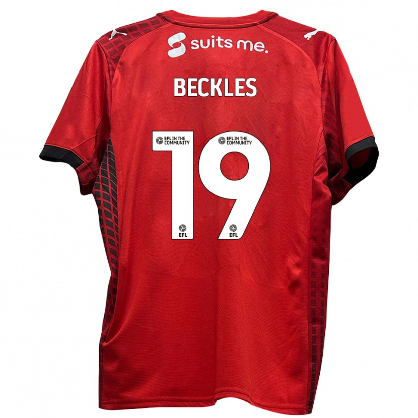 Danxen Kinderen Omar Beckles #19 Rood Zwart Thuisshirt Thuistenue 2025/26 T-Shirt België