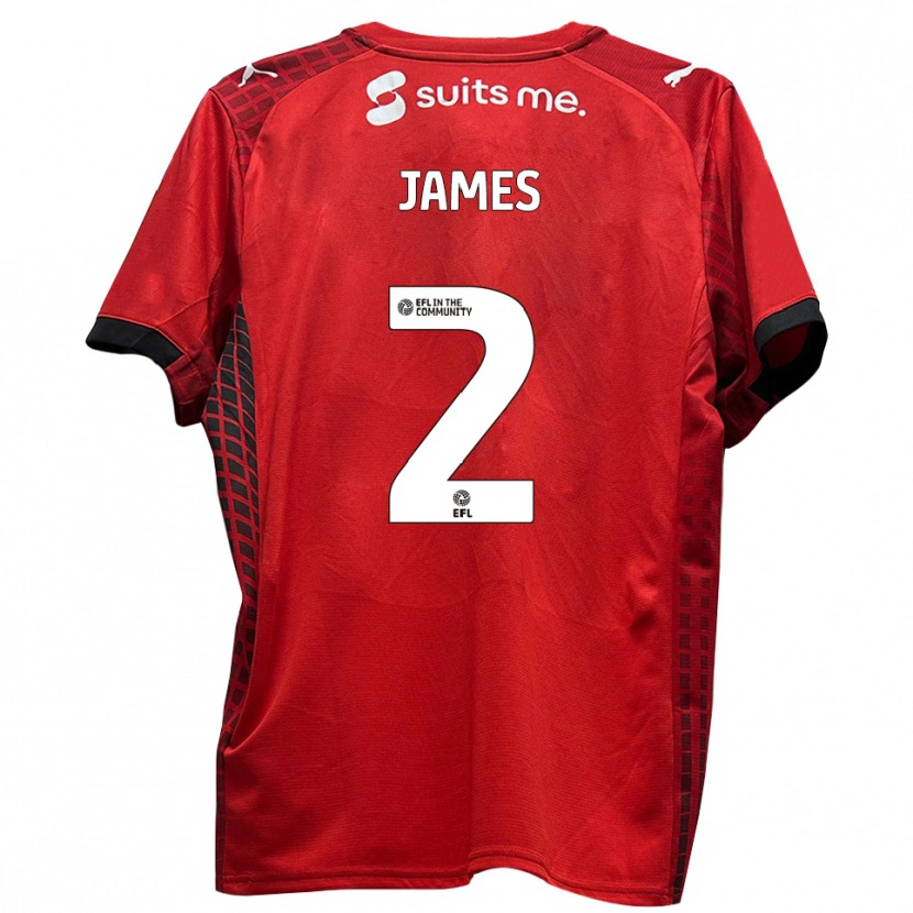 Danxen Kinderen Tom James #2 Rood Zwart Thuisshirt Thuistenue 2025/26 T-Shirt België