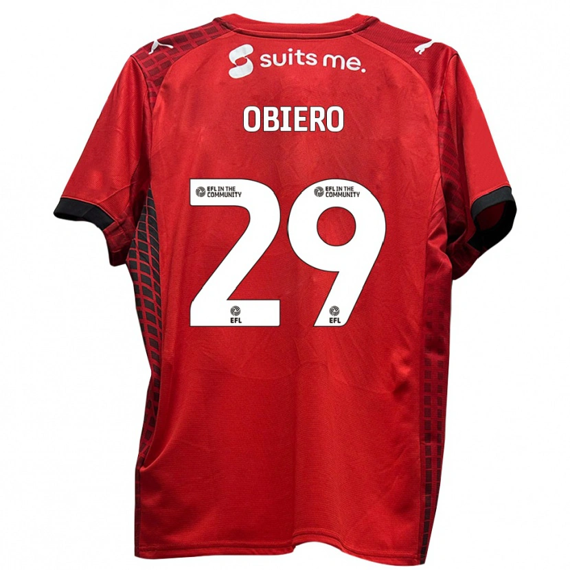 Danxen Kinderen Zech Obiero #29 Rood Zwart Thuisshirt Thuistenue 2025/26 T-Shirt België