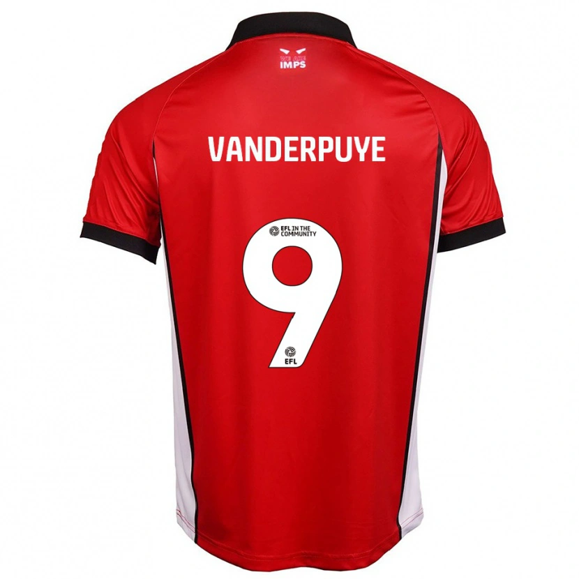 Danxen Kinderen Daniel Vanderpuye #9 Rood Wit Thuisshirt Thuistenue 2025/26 T-Shirt België