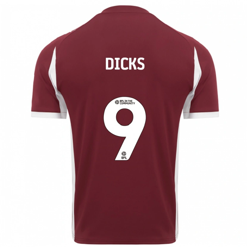 Danxen Kinderen Alexandra Dicks #9 Bordeauxrood Wit Thuisshirt Thuistenue 2025/26 T-Shirt België