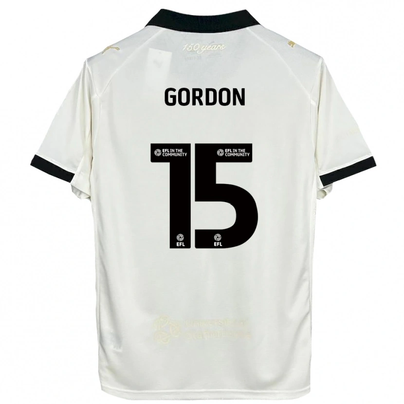 Danxen Kinderen Liam Gordon #15 Gebroken Wit Zwart Thuisshirt Thuistenue 2025/26 T-Shirt België