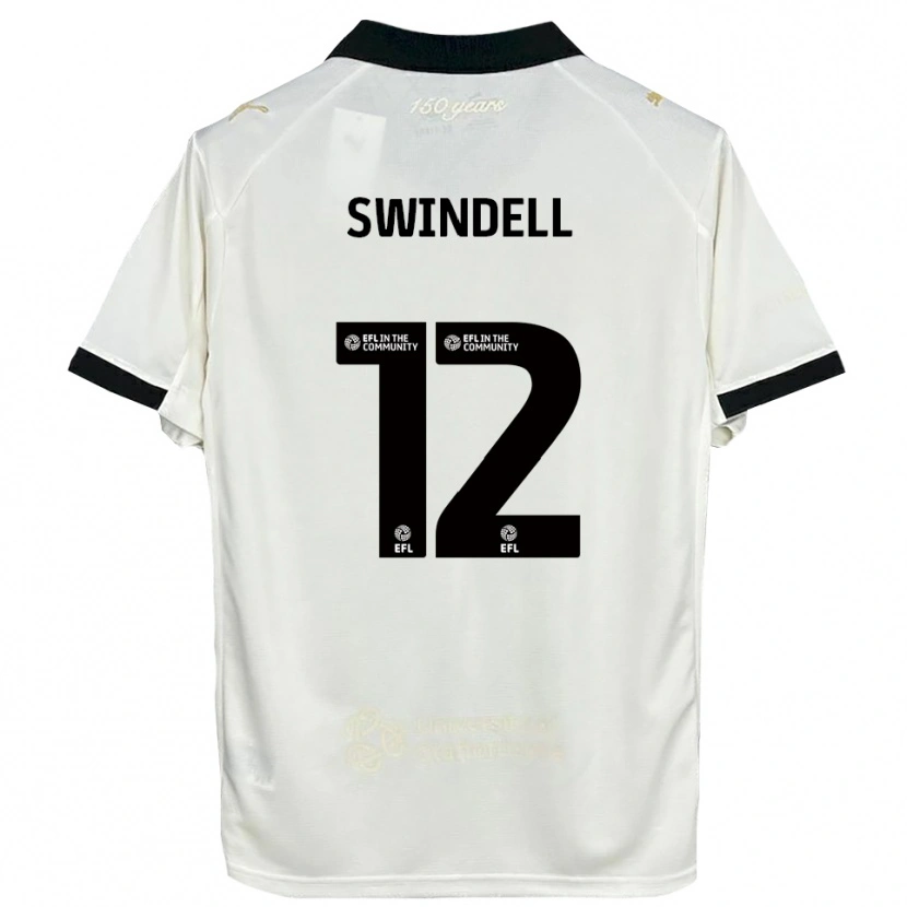 Danxen Kinderen Chloe Swindell #12 Gebroken Wit Zwart Thuisshirt Thuistenue 2025/26 T-Shirt België