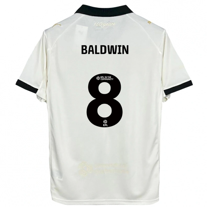 Danxen Kinderen Meg Baldwin #8 Gebroken Wit Zwart Thuisshirt Thuistenue 2025/26 T-Shirt België