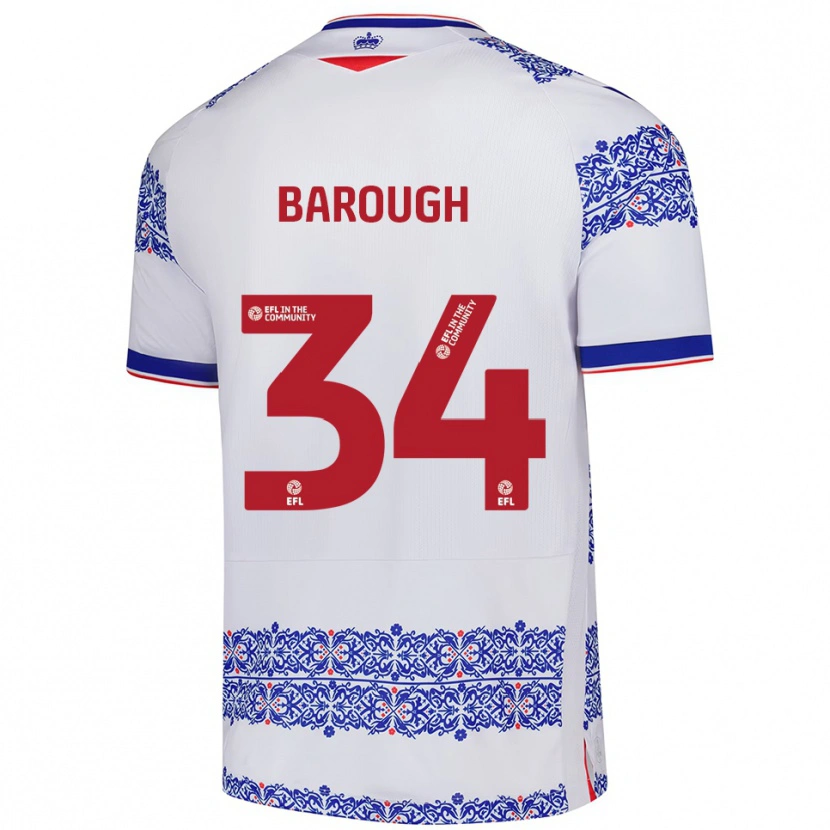 Danxen Kinderen Joe Barough #34 Wit Blauw Thuisshirt Thuistenue 2025/26 T-Shirt België