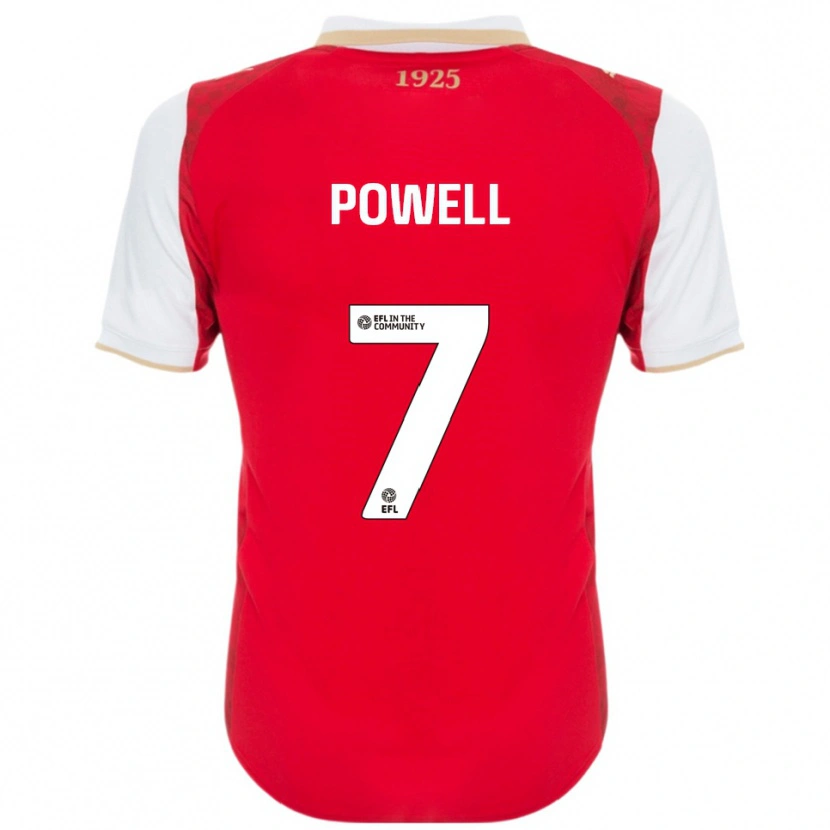 Danxen Kinderen Joe Powell #7 Rood Wit Thuisshirt Thuistenue 2025/26 T-Shirt België