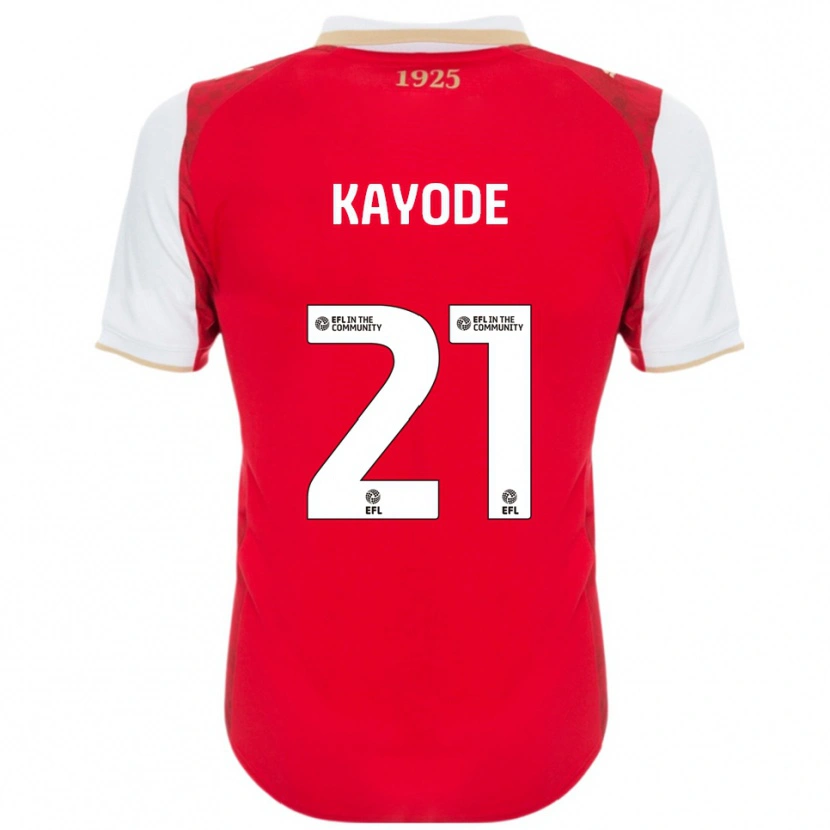 Danxen Kinderen Joshua Kayode #21 Rood Wit Thuisshirt Thuistenue 2025/26 T-Shirt België