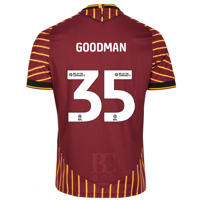 Danxen Kinderen George Goodman #35 Oranje Bordeauxrood Thuisshirt Thuistenue 2025/26 T-Shirt België