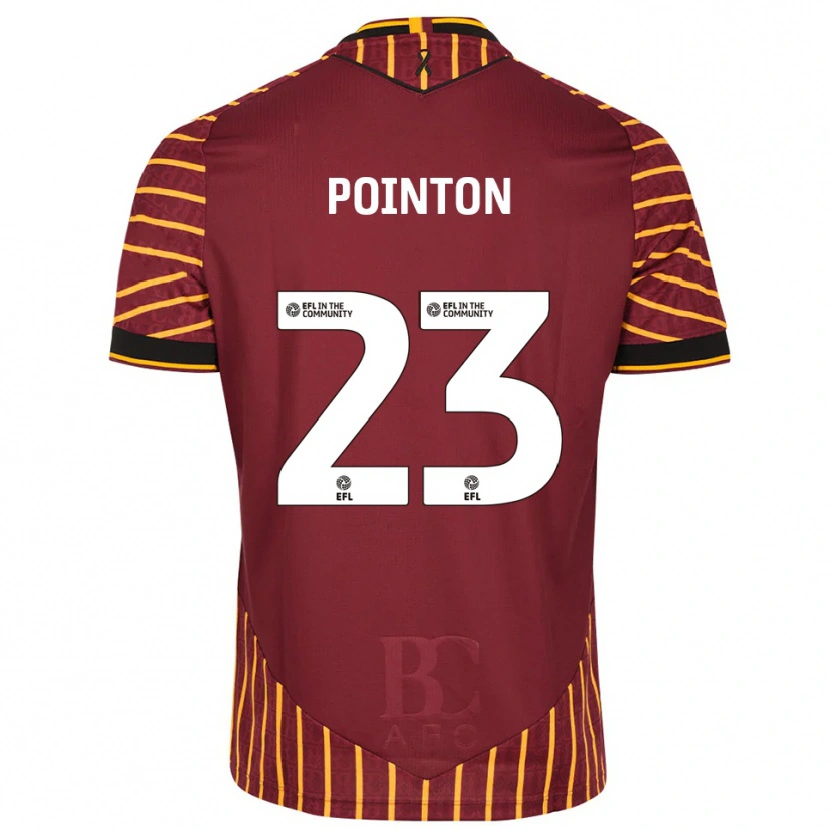 Danxen Kinderen Bobby Pointon #23 Oranje Bordeauxrood Thuisshirt Thuistenue 2025/26 T-Shirt België