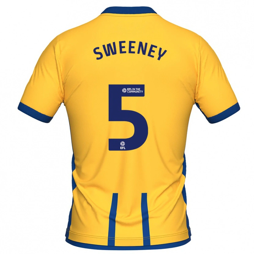 Danxen Kinderen Ryan Sweeney #5 Geel Blauw Thuisshirt Thuistenue 2025/26 T-Shirt België