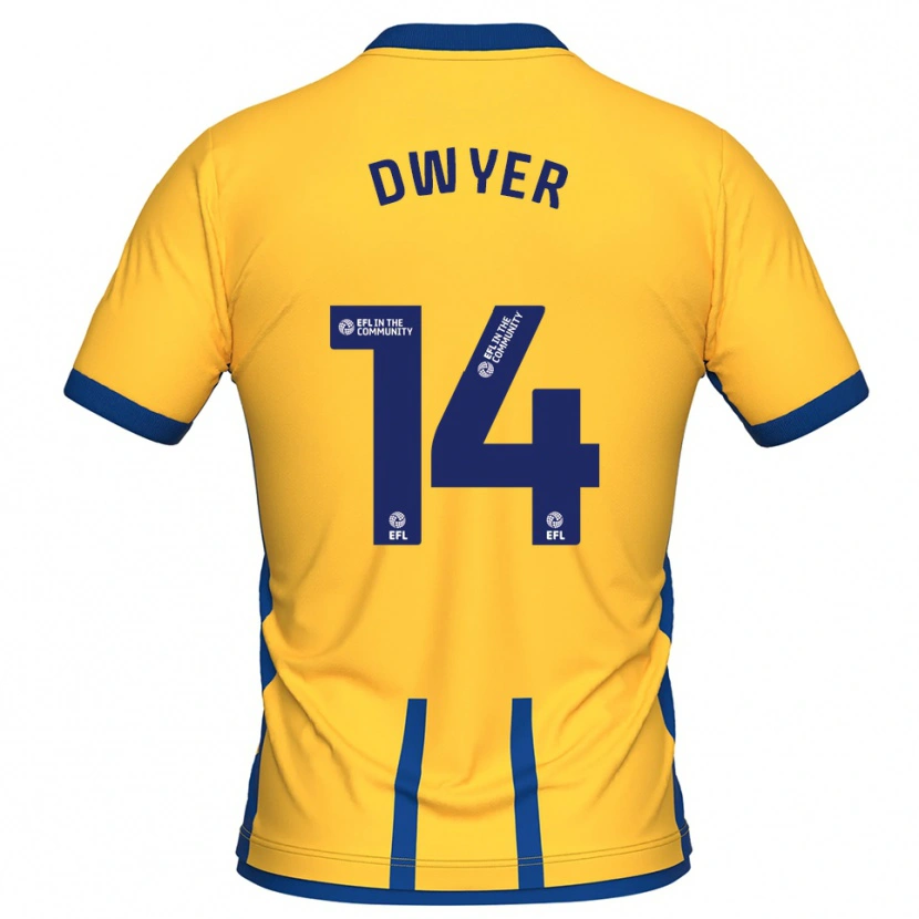 Danxen Kinderen Dom Dwyer #14 Geel Blauw Thuisshirt Thuistenue 2025/26 T-Shirt België