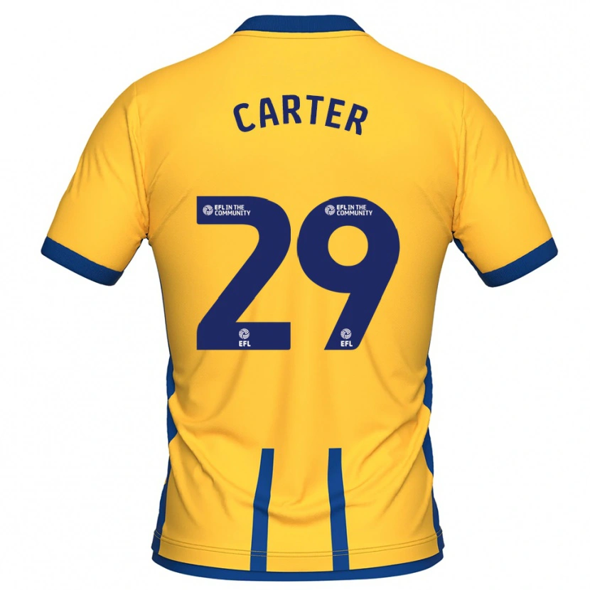 Danxen Kinderen Charlie Carter #29 Geel Blauw Thuisshirt Thuistenue 2025/26 T-Shirt België