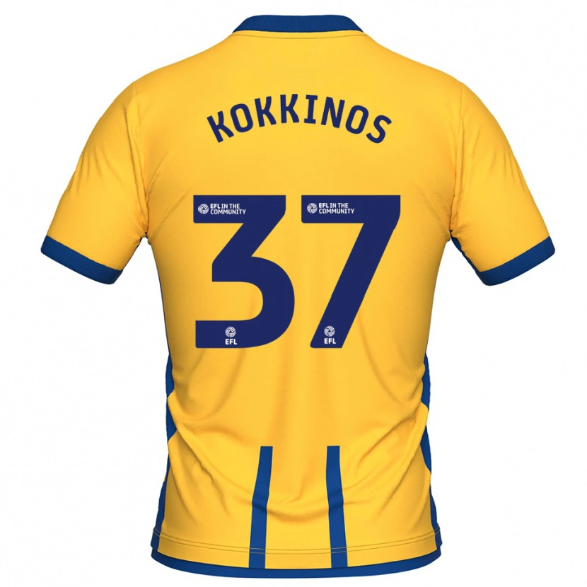 Danxen Kinderen Ronnie Kokkinos #37 Geel Blauw Thuisshirt Thuistenue 2025/26 T-Shirt België