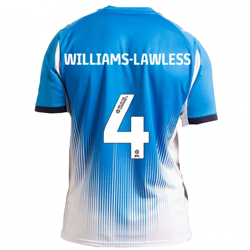 Danxen Kinderen John Williams-Lawless #4 Blauw Wit Thuisshirt Thuistenue 2025/26 T-Shirt België