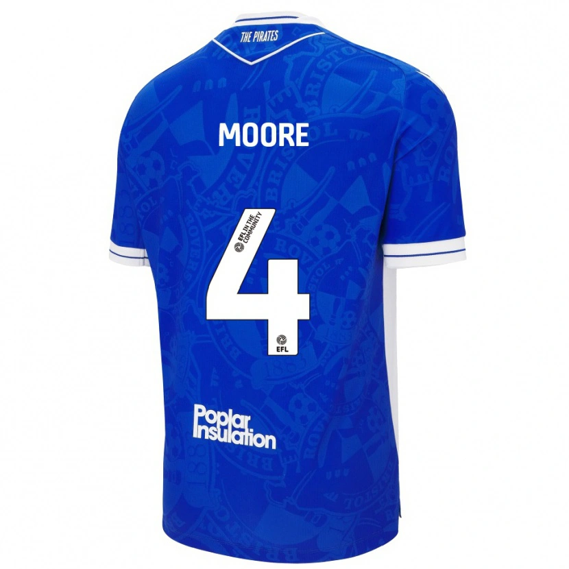 Danxen Kinderen Taylor Moore #4 Blauw Wit Thuisshirt Thuistenue 2025/26 T-Shirt België