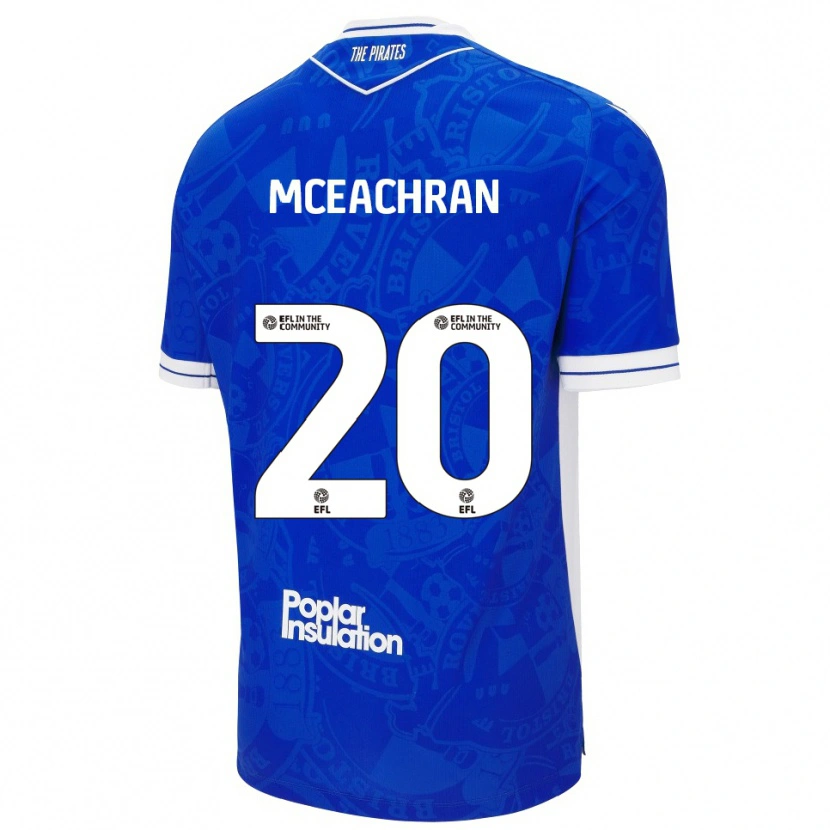 Danxen Kinderen Josh Mceachran #20 Blauw Wit Thuisshirt Thuistenue 2025/26 T-Shirt België