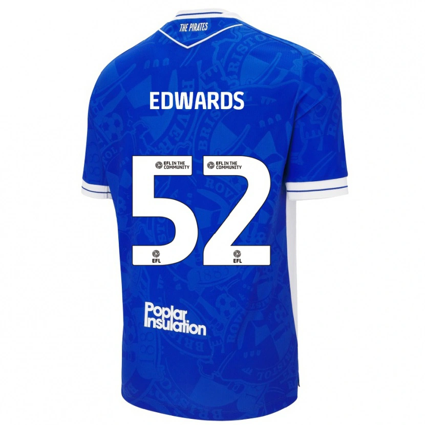 Danxen Kinderen Max Edwards #52 Blauw Wit Thuisshirt Thuistenue 2025/26 T-Shirt België