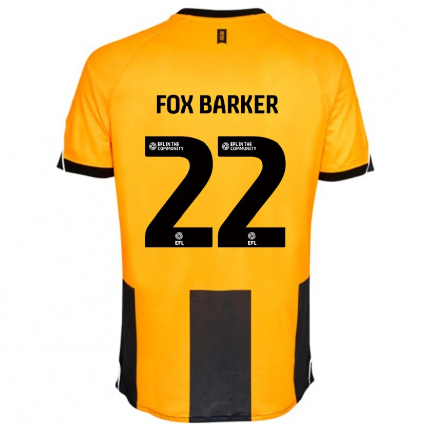 Danxen Kinderen Mistie Fox-Barker #22 Oranje Zwart Thuisshirt Thuistenue 2025/26 T-Shirt België