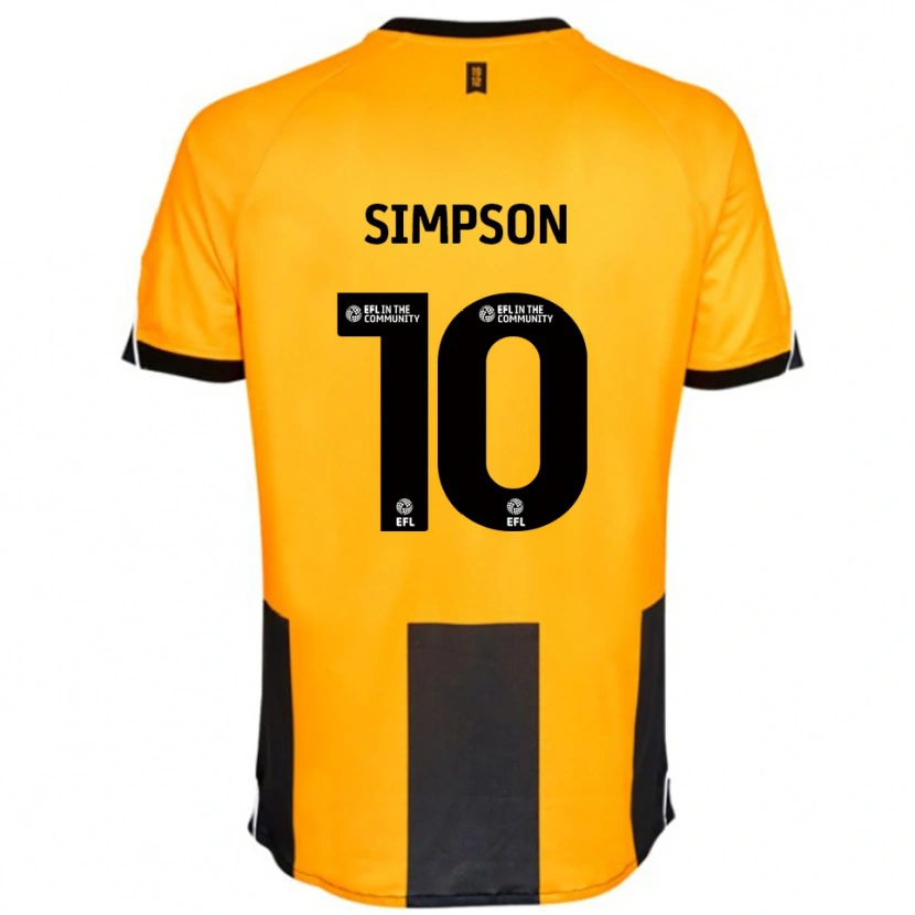 Danxen Kinderen Harley-Jean Simpson #10 Oranje Zwart Thuisshirt Thuistenue 2025/26 T-Shirt België
