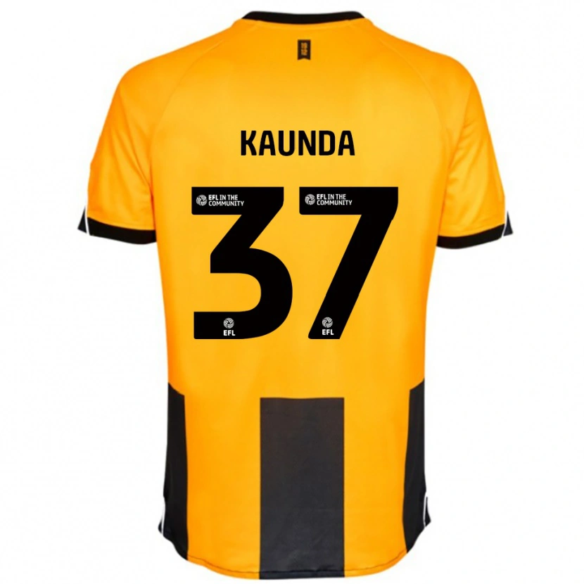 Danxen Kinderen Amaru Kaunda #37 Oranje Zwart Thuisshirt Thuistenue 2025/26 T-Shirt België
