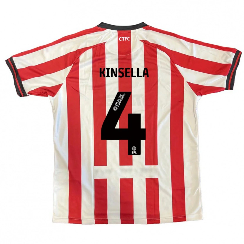 Danxen Kinderen Liam Kinsella #4 Rood Wit Zwart Thuisshirt Thuistenue 2025/26 T-Shirt België