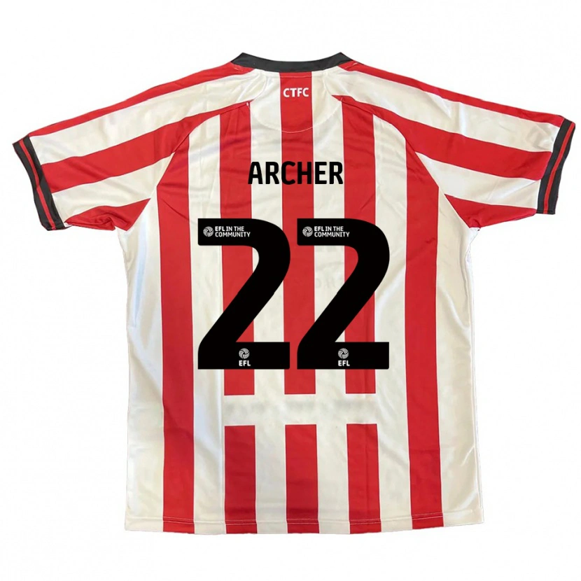 Danxen Kinderen Ethon Archer #22 Rood Wit Zwart Thuisshirt Thuistenue 2025/26 T-Shirt België