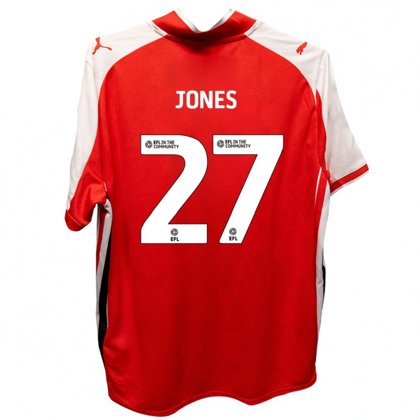 Danxen Kinderen Billy Jones #27 Rood Wit Thuisshirt Thuistenue 2025/26 T-Shirt België