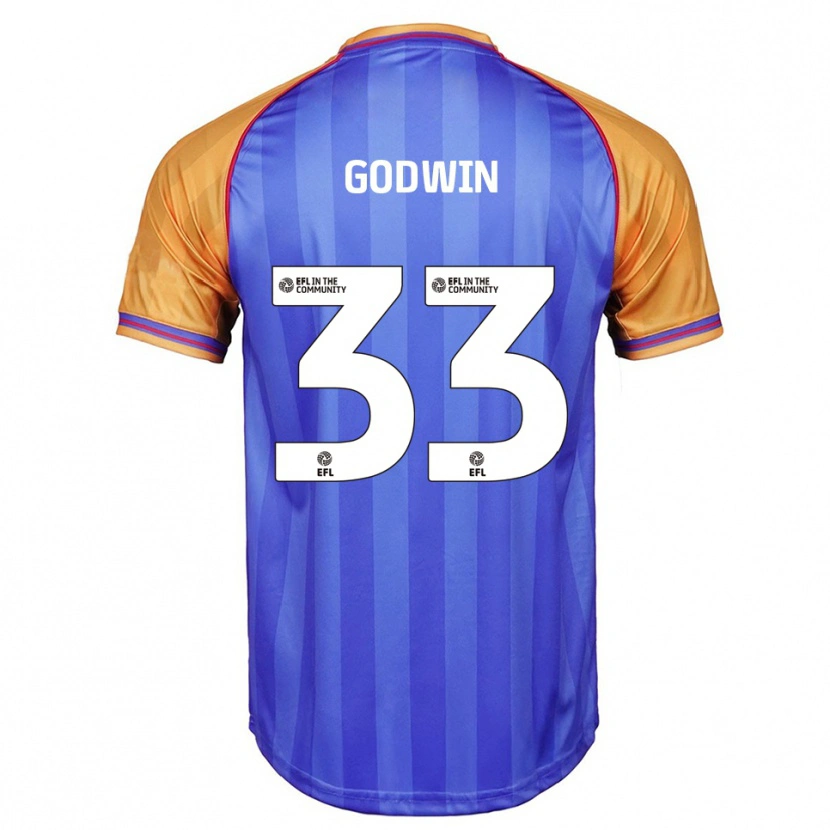 Danxen Kinderen Isaac Godwin #33 Blauw Oranje Thuisshirt Thuistenue 2025/26 T-Shirt België