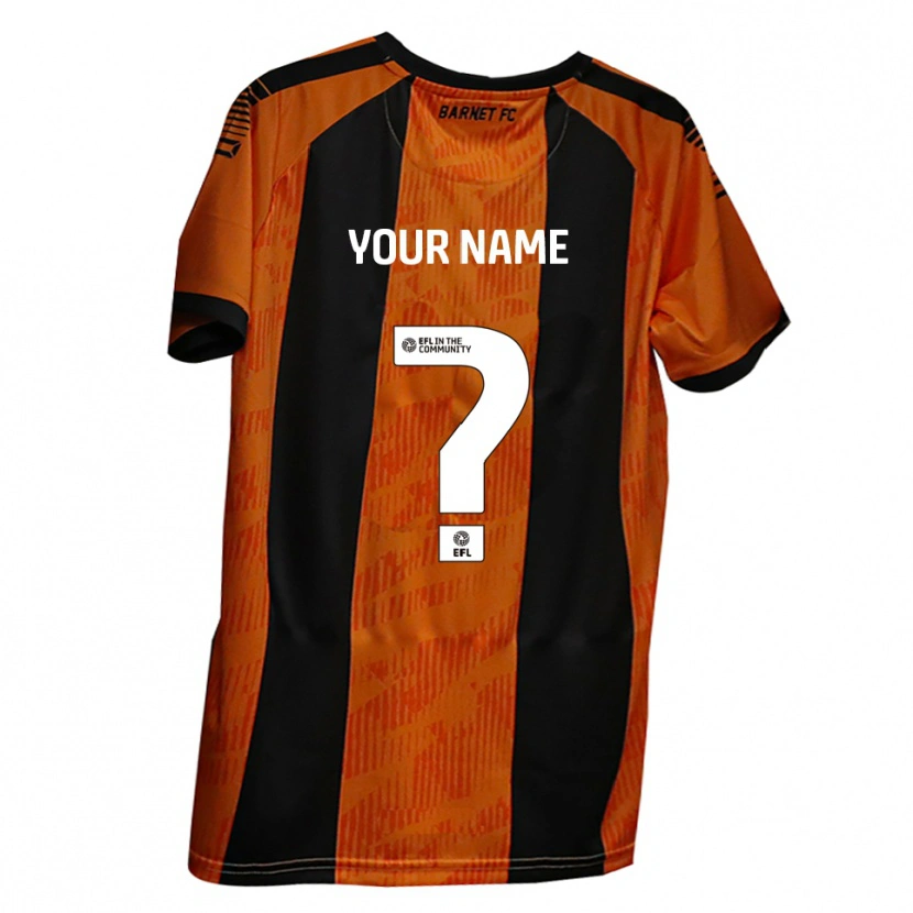 Danxen Kinderen Uw Naam #0 Oranje Zwart Thuisshirt Thuistenue 2025/26 T-Shirt België
