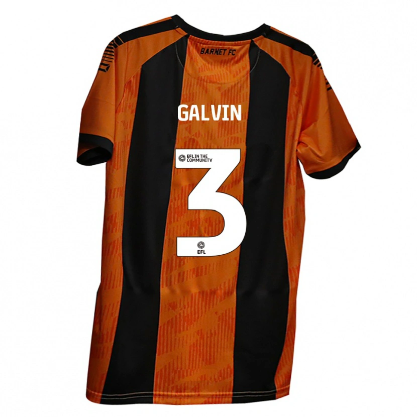 Danxen Kinderen Ryan Galvin #3 Oranje Zwart Thuisshirt Thuistenue 2025/26 T-Shirt België