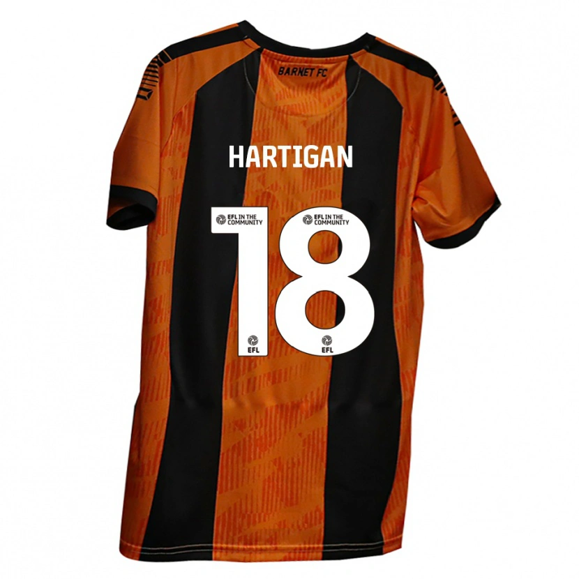Danxen Kinderen Anthony Hartigan #18 Oranje Zwart Thuisshirt Thuistenue 2025/26 T-Shirt België