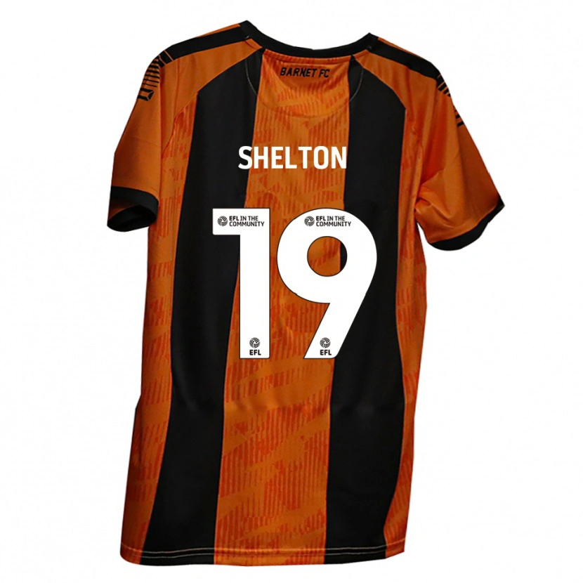 Danxen Kinderen Mark Shelton #19 Oranje Zwart Thuisshirt Thuistenue 2025/26 T-Shirt België
