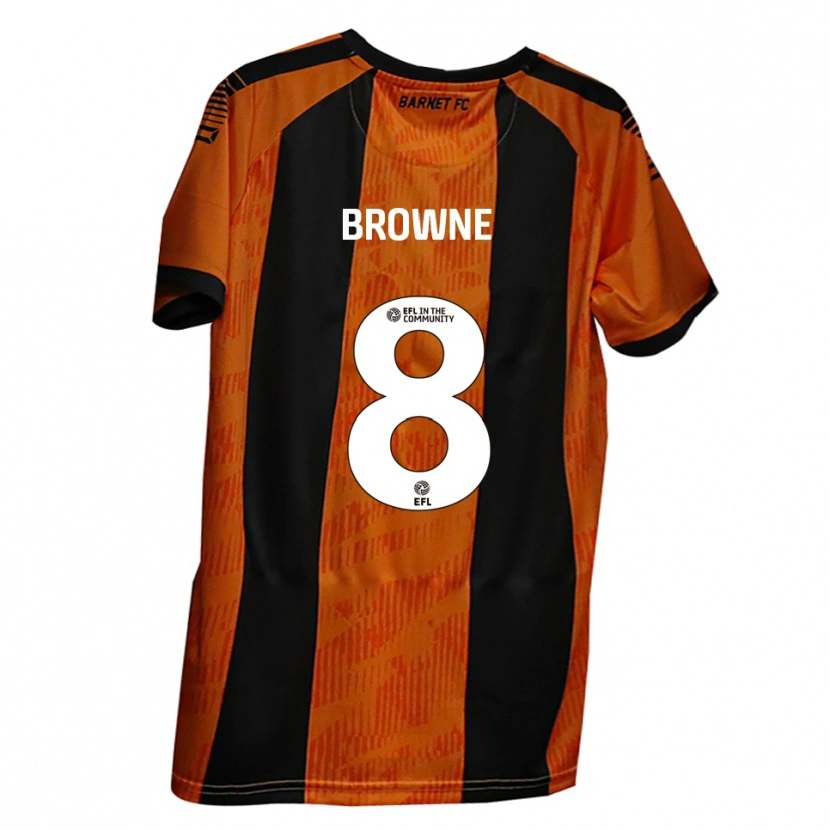 Danxen Kinderen Rhys Browne #8 Oranje Zwart Thuisshirt Thuistenue 2025/26 T-Shirt België