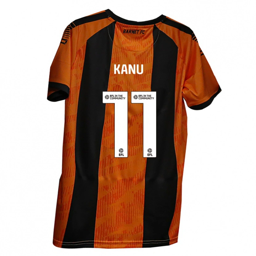 Danxen Kinderen Idris Kanu #11 Oranje Zwart Thuisshirt Thuistenue 2025/26 T-Shirt België