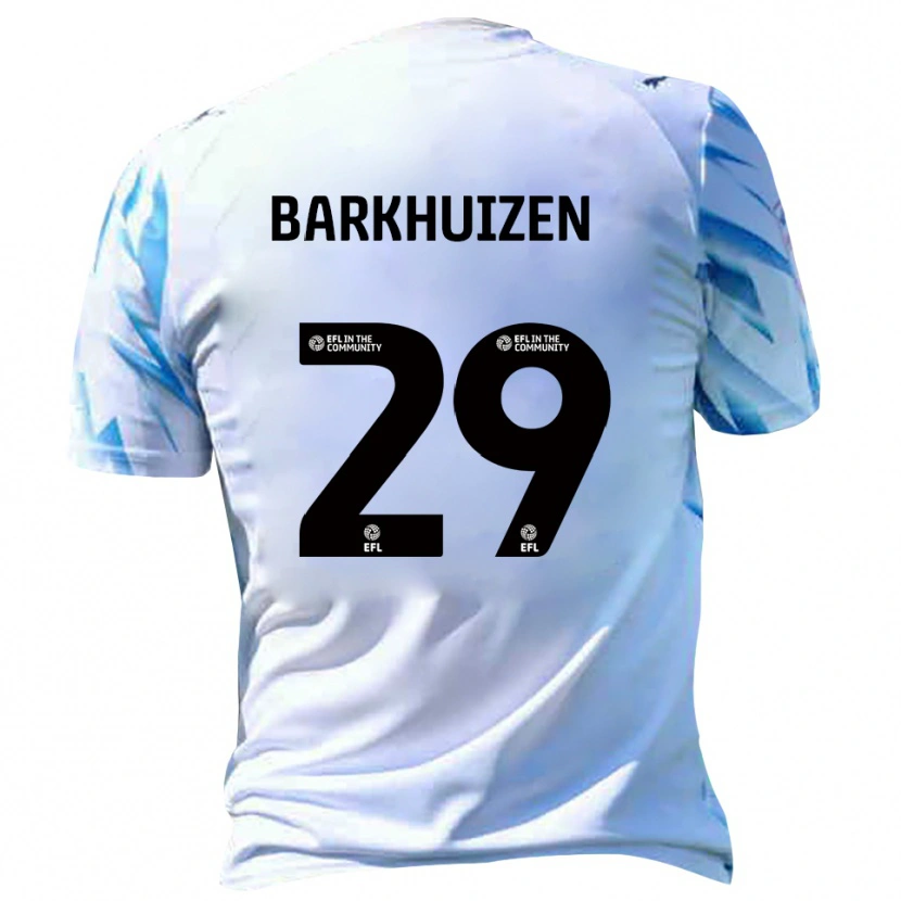 Danxen Kinderen Tom Barkhuizen #29 Wit Hemelsblauw Thuisshirt Thuistenue 2025/26 T-Shirt België