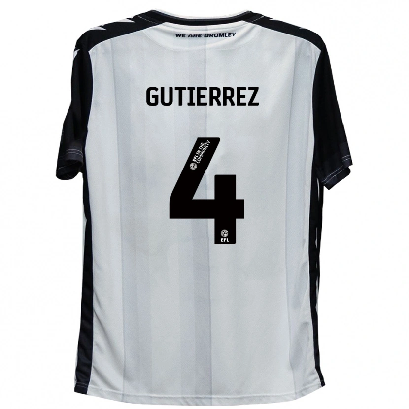 Danxen Kinderen William Gutierrez #4 Wit Zwart Thuisshirt Thuistenue 2025/26 T-Shirt België