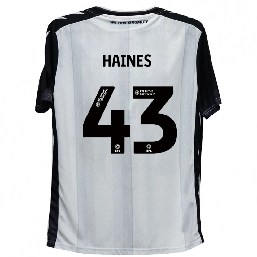 Danxen Kinderen Harry Haines #43 Wit Zwart Thuisshirt Thuistenue 2025/26 T-Shirt België