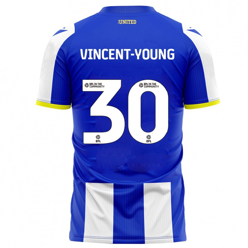 Danxen Kinderen Kane Vincent-Young #30 Blauw Wit Thuisshirt Thuistenue 2025/26 T-Shirt België