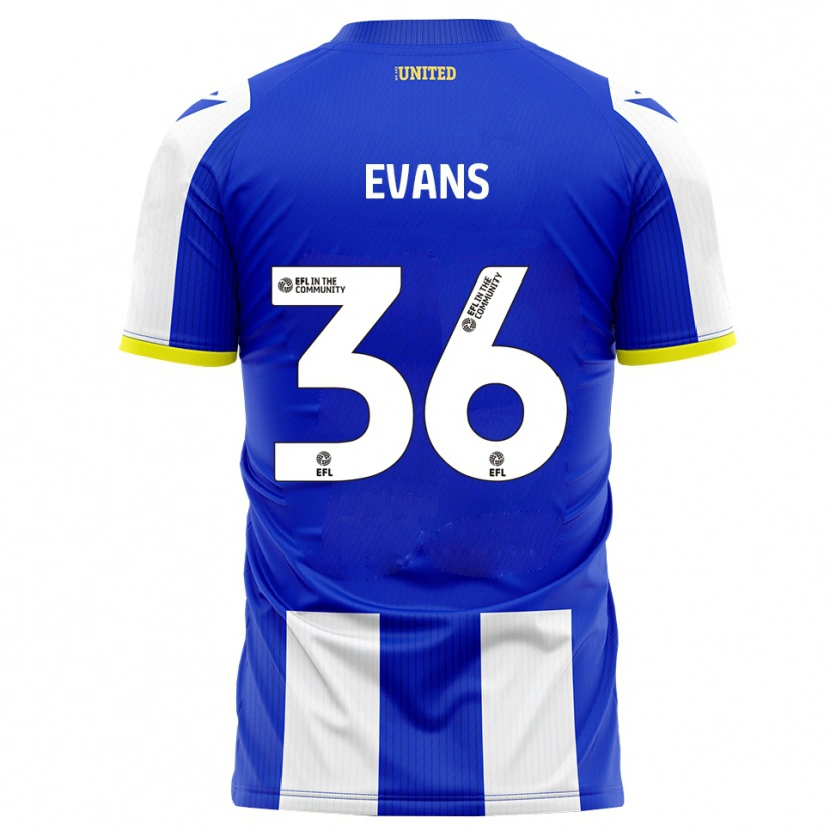 Danxen Kinderen Makise Evans #36 Blauw Wit Thuisshirt Thuistenue 2025/26 T-Shirt België